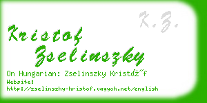 kristof zselinszky business card